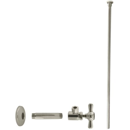 Westbrass Toilet Kit, 1/2" IPS x 3/8" OD x 20" Flat Head in Satin Nickel D103KFHX-07